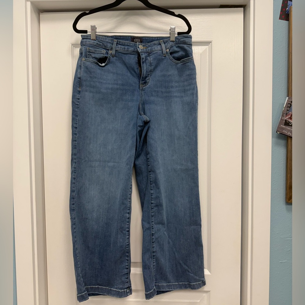 NYDJ Teresa Ankle Wide Leg Jeans in Medium Blue Wash